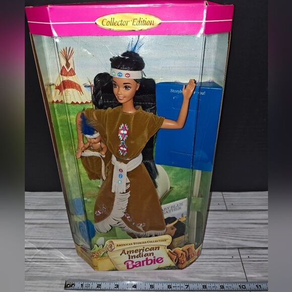 American Stories Collection Indian Native Barbie Doll Toy Collector Blue Feather - Picture 9 of 10